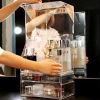 Weiwen showcases the popular dust-proof cosmetic storage box with an acrylic square top, lipstick and skincare product rack, and a transparent dressing table top details Picture